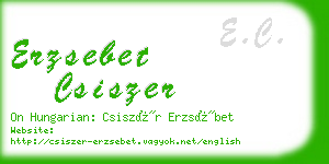 erzsebet csiszer business card